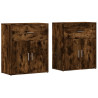 Aparadores 2 pcs 60x31x70 cm derivados madeira carvalho fumado 2