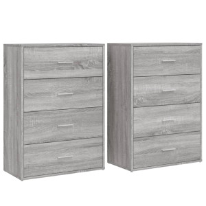 Aparadores 2 uds madera de ingeniería gris Sonoma 60x31x84 cm H
