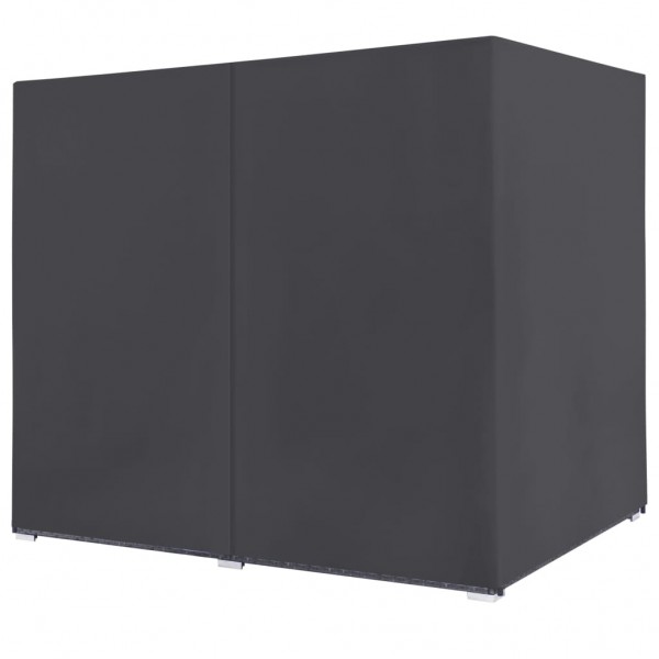 Tumbona cama con cortinas de ratán sintético gris M 4