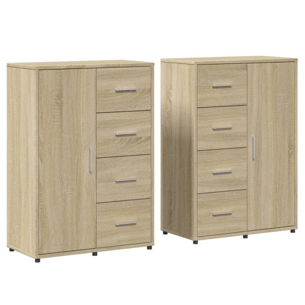 Aparadores 2 uds madera de ingeniería roble Sonoma 60x31x84 cm M 2