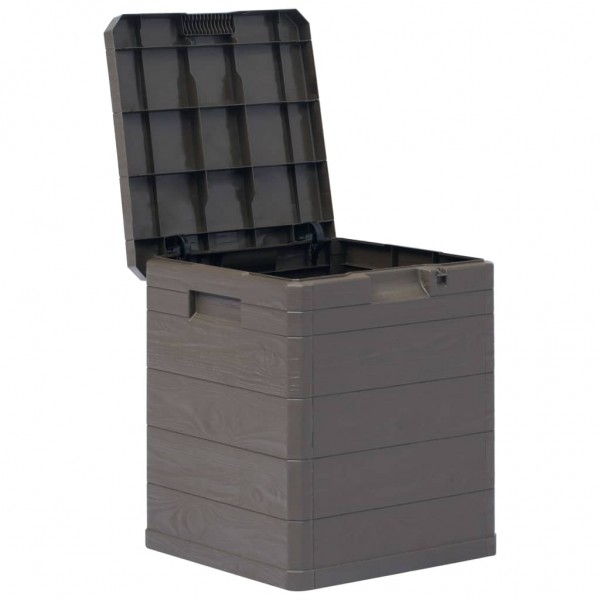 Caja de almacenamiento de jardín 90 L marrón M 3
