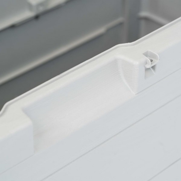 Caja de almacenamiento de jardín 280 L gris claro M 3