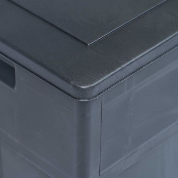 Caja de almacenamiento de jardín 320 L negro M 3