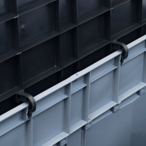 Caixa de arrumação para jardim 320 L cinzento e preto H