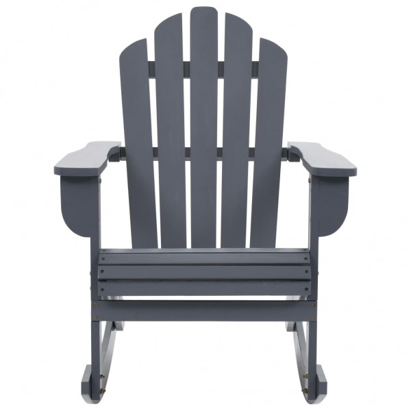 Silla mecedora de jardín de madera gris M 2