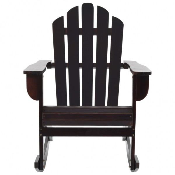 Silla mecedora de jardín de madera marrón M 2