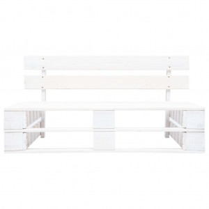 Banco de palés para jardín madera blanco H
