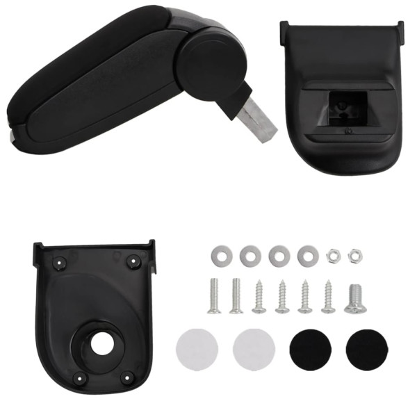 Reposabrazos para coche ABS negro 15x35x(30-47) cm D