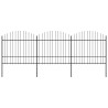 Cerca de jardim com topo em lanças (1.5-1.75)x5.1 m aço preto 1