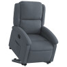 Sillón reclinable elevable terciopelo gris oscuro 3