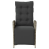Sillones reclinables jardín con reposapiés 2 uds ratán PE gris 5