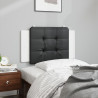 Cabecero de cama acolchado cuero sintético negro y blanco 80 cm 3