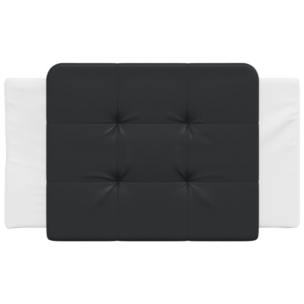 Cabecero de cama acolchado cuero sintético negro y blanco 80 cm M 4
