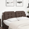 Cabecero de cama acolchado cuero sintético marrón 160 cm 1