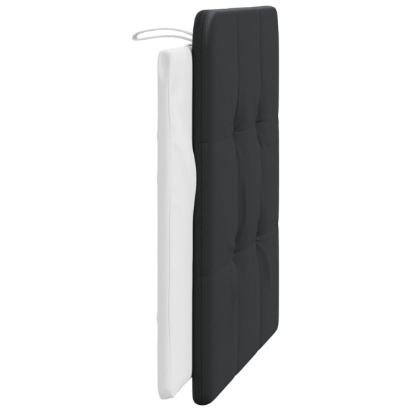 Cabecero de cama acolchado cuero sintético negro blanco 100 cm M 5