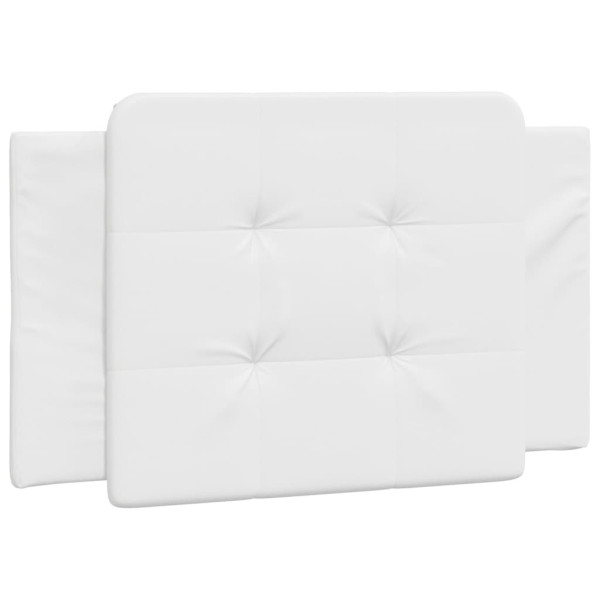 Cabecero de cama acolchado cuero sintético blanco 90 cm M 2