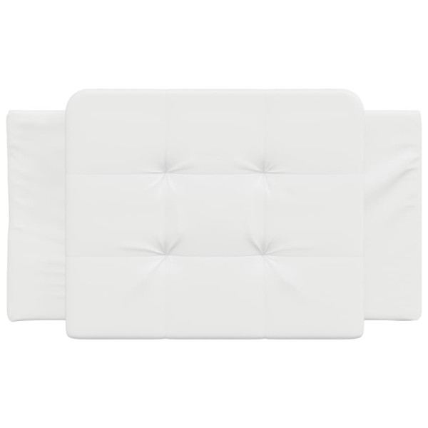 Cabecero de cama acolchado cuero sintético blanco 90 cm M 4