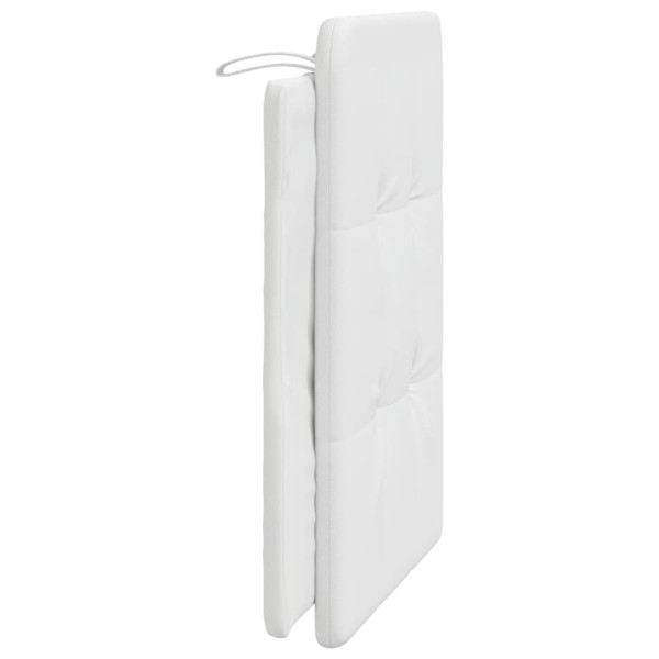 Cabecero de cama acolchado cuero sintético blanco 90 cm M 5