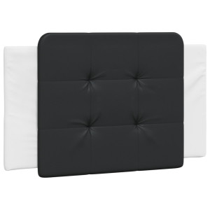 Cabecero de cama acolchado cuero sintético negro y blanco 90 cm H