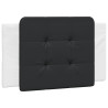Cabecero de cama acolchado cuero sintético negro y blanco 90 cm 2