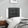 Cabecero de cama acolchado cuero sintético negro y blanco 90 cm 3