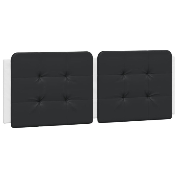 Cabecero de cama acolchado cuero sintético negro blanco 120 cm M 2