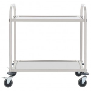 Carrito de cocina de 2 alturas acero inoxidable 95x45x83.5 cm H