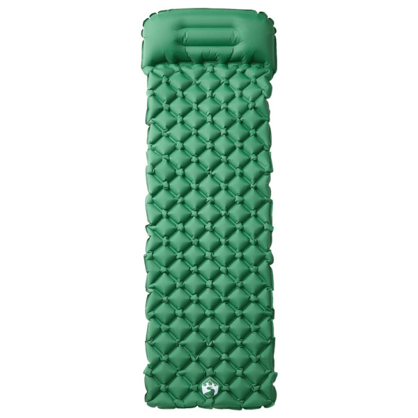 Colchón inflable de camping con almohada integrada verde M 2