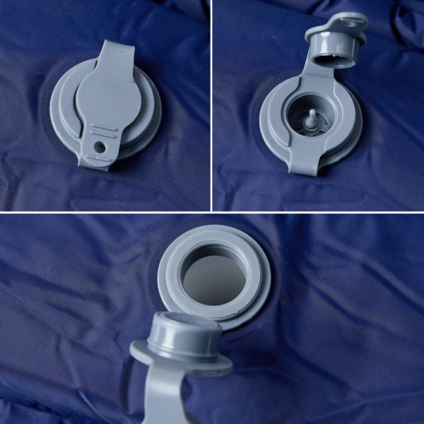 Colchón camping autoinflable con almohada integrada azul marino M 4