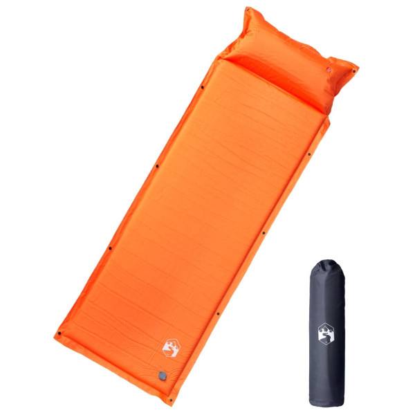 Colchón de camping autoinflable con almohada integrada naranja D