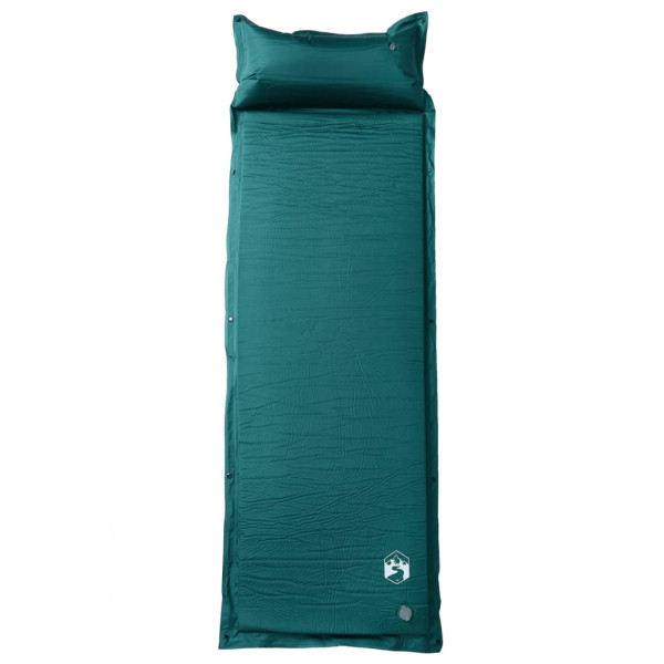 Colchón de camping autoinflable con almohada integrada verde M 2