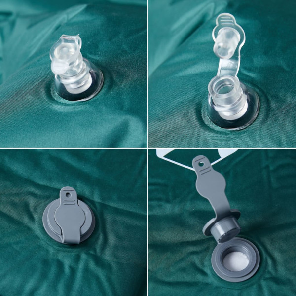 Colchón de camping autoinflable con almohada integrada verde M 4