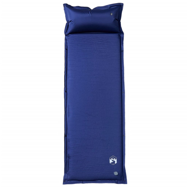 Colchón camping autoinflable con almohada integrada azul marino M 2