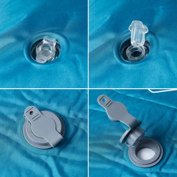 Colchón de camping autoinflable con almohada integrada turquesa M 4