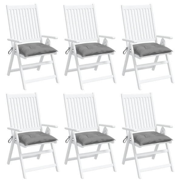 Almofadões de cadeira 6 pcs 40x40x7 cm tecido oxford cinza M 3