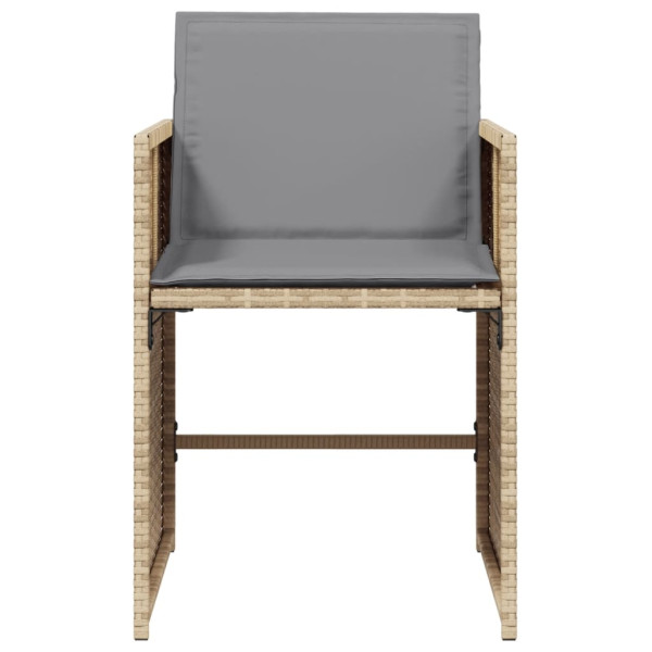 Sillones jardín con cojines 4 uds ratán sintético beige mezcla M 5