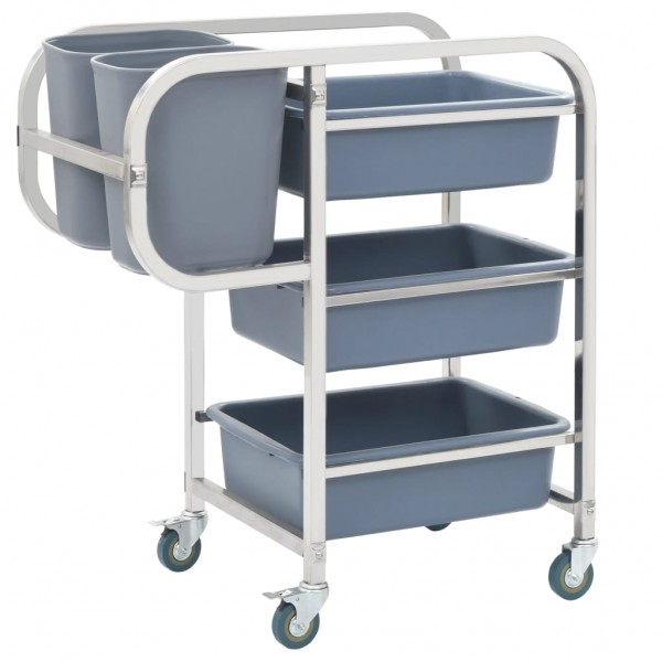 Carrito de cocina con recipientes de plástico 82x43.5x93 cm D