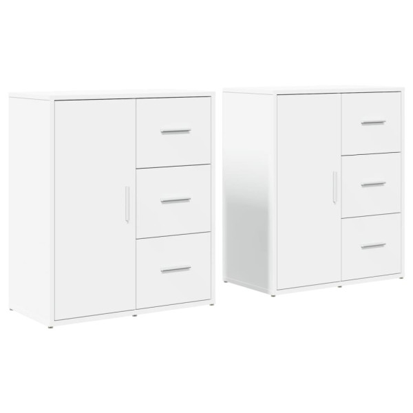 Aparador de madera de ingeniería 2 uds blanco 60x31x70 cm M 2