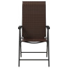 Cadeiras de jardim dobráveis 4 pcs vime PE castanho 5
