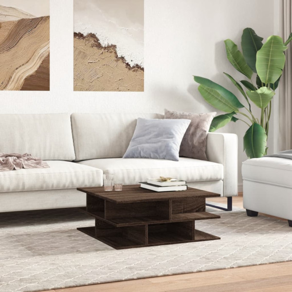 Mesa de centro 70x70x29 cm derivados madeira carvalho castanho M 3