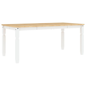 Mesa de jantar Corona 180x90x75 cm madeira pinho maciça branco H