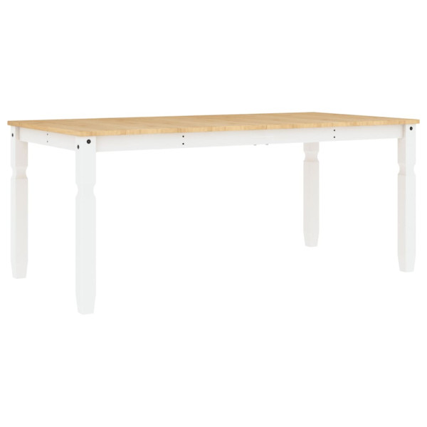 Mesa de jantar Corona 180x90x75 cm madeira pinho maciça branco M 2