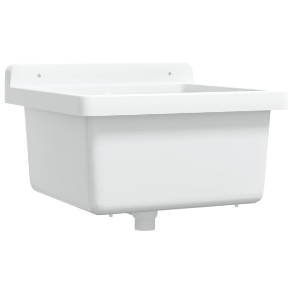 Fregadero lavabo de pared resina blanco 40x40x24 cm M 2