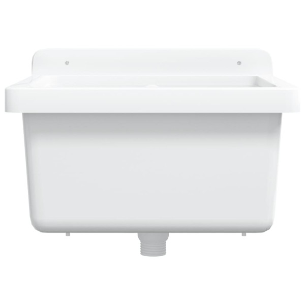 Fregadero lavabo de pared resina blanco 40x40x24 cm M 4