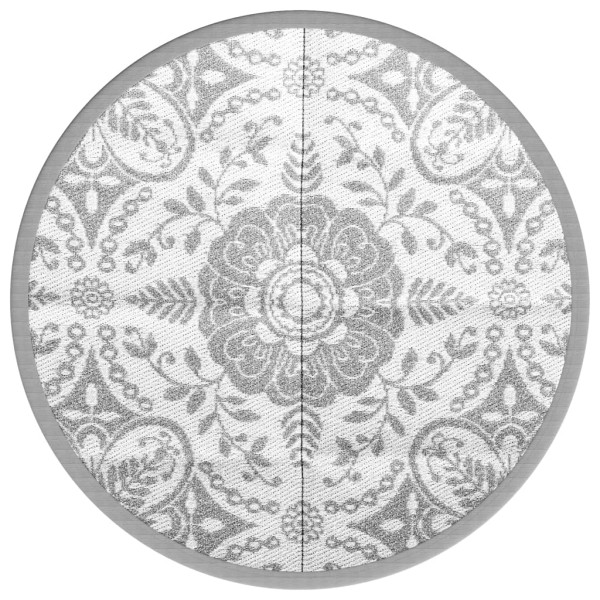 Alfombra de exterior PP gris claro Ø120 cm M 2