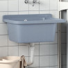 Fregadero lavabo de pared resina gris 60x40x28 cm 1
