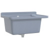 Fregadero lavabo de pared resina gris 60x40x28 cm 2