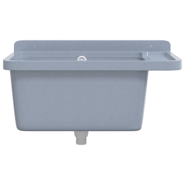 Fregadero lavabo de pared resina gris 60x40x28 cm M 4