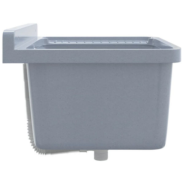 Fregadero lavabo de pared resina gris 60x40x28 cm M 5