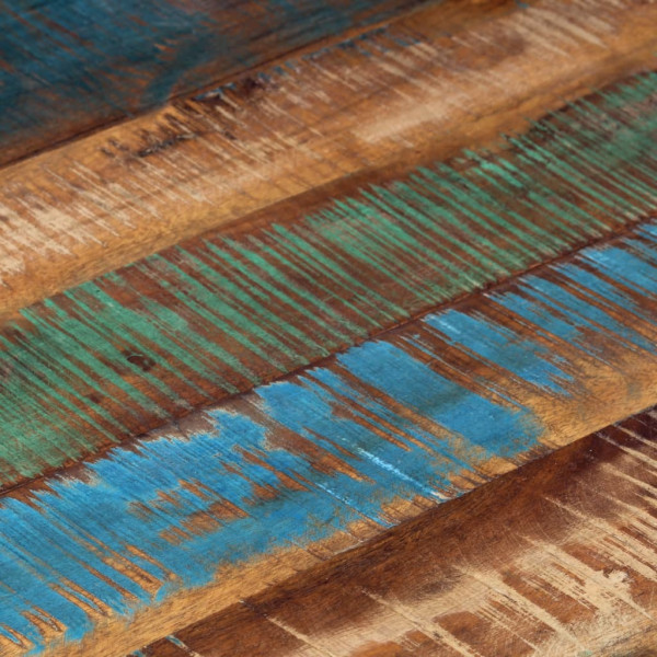 Mesa de centro acero inoxidable y madera reciclada plateado M 5